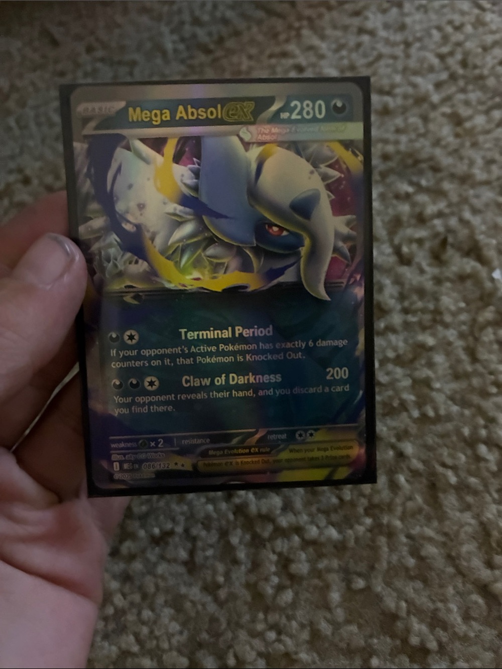 Mega Absol EX Pokémon Card - Holo Foil - Blue